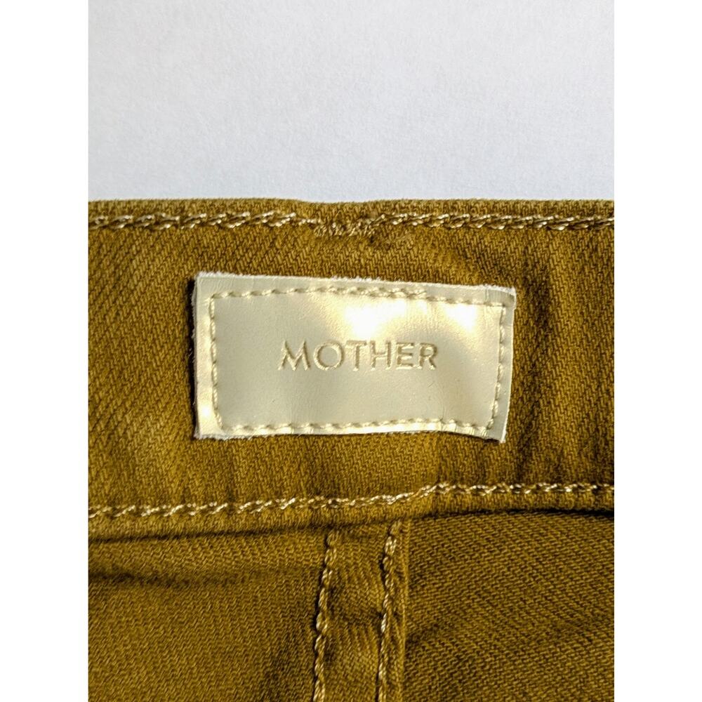 MOTHER Mid Rise Dazzler Ankle Fray Jeans 26 Tapenade Play Date Brown Crop Flare - Picture 11 of 14